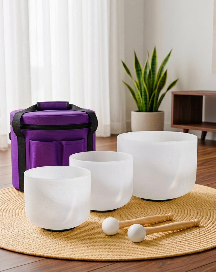 Set premium de 3 cuencos de cuarzo · Quantum Bowls™