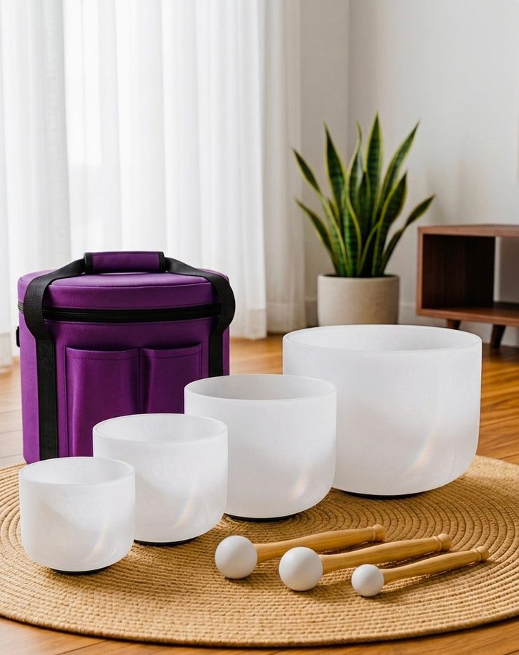 Set premium de 4 cuencos de cuarzo · Quantum Bowls™