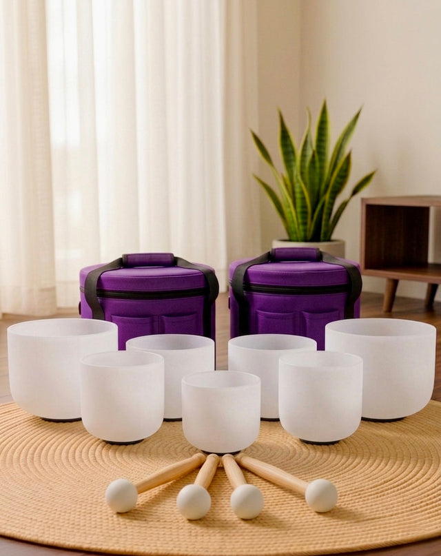 Set premium de 7 cuencos de cuarzo · Quantum Bowls™